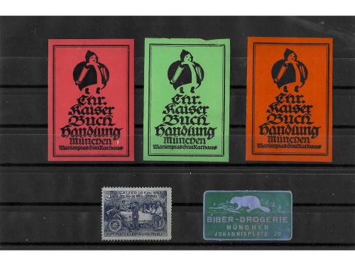 10 x Reklamemarken Werbemarken Vignetten vor 1945, 10 verschiedene