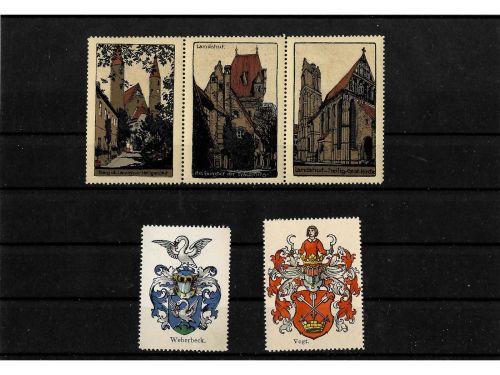 10 x Reklamemarken Werbemarken Vignetten vor 1945, 10 verschiedene