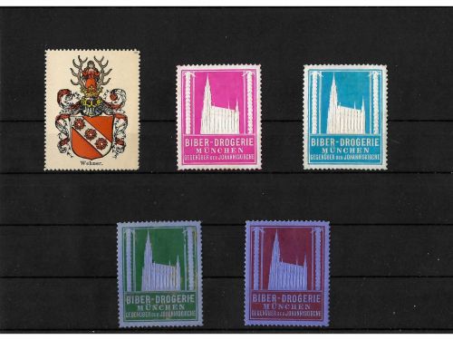 10 x Reklamemarken Werbemarken Vignetten vor 1945, 10 verschiedene