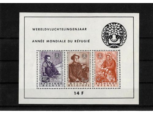 Belgien, MiNr. Block 26 postfrisch, Weltflüchtlingsjahr