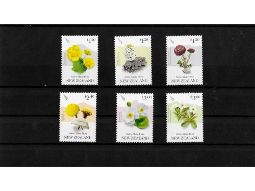 Neuseeland, MiNr. 3654 A-3659 A und Block 426 **, Heimische alpine Flora