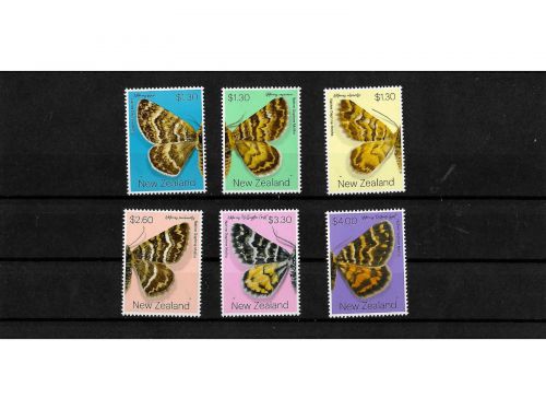 Neuseeland, MiNr. 3761-3766 und Block 446 **, Seidelbast-Motten
