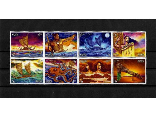 Neuseeland, MiNr. 3681-3688 (Achterblock) **, Kupe, der Entdecker Aotearoas