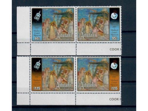 Aitutaki, MiNr. 570-573, 2 Paare **, postfrisch, Halleyscher Komet