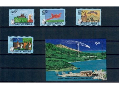 Antigua und Barbuda, MiNr. 930-933, Block 107 **, postfrisch, Halleyscher Komet