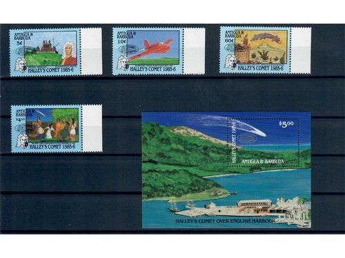Antigua und Barbuda, MiNr. 978-981, Block 117 **, postfrisch, Halleyscher Komet