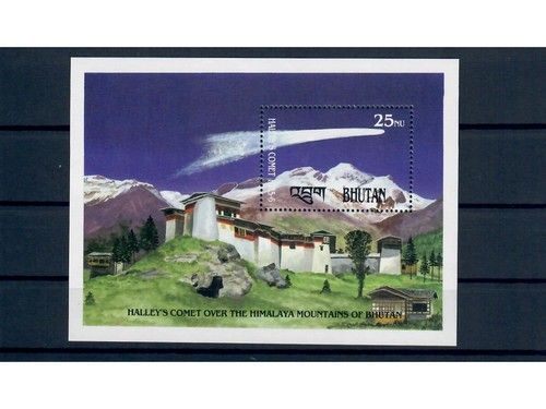 Bhutan, MiNr. Block 133 A **, postfrisch, Halley’s Comet, Halleyscher Komet