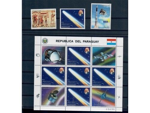 Paraguay, MiNr. 3973-3975, KB 5 x 3974, Block 429 **, Halleyscher Komet