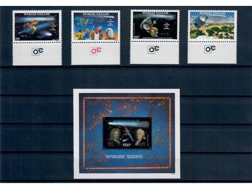 Togo, MiNr. 1990-1993, Block 291 **, Halley’s Comet, Halleyscher Komet