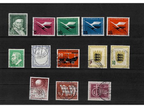 Bund, Jahrgang 1955, MiNr. 204 - 226, gestempelt