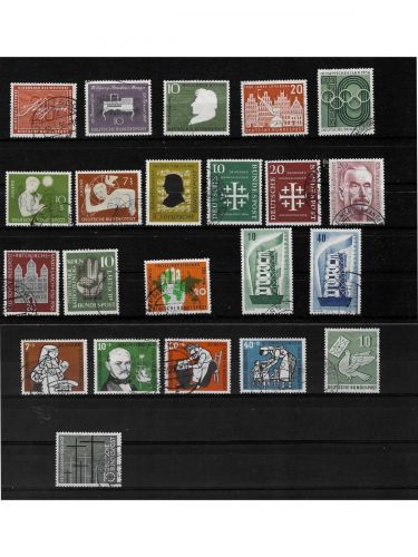 Bund, Jahrgang 1956, MiNr. 227 - 248, gestempelt