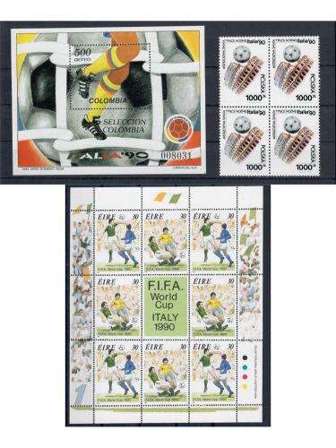 Motiv Fußball WM, 6 x Blocks/KB, 3 x MH, 1 x VB, **, jede Ausgabe abgebildet