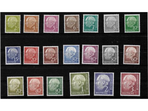 Bund, MiNr. 177-196 postfrisch, Freimarken Heuss