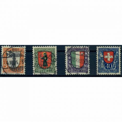Schweiz, Pro Juventute, Wappen, MiNr. 185-188, gestempelt