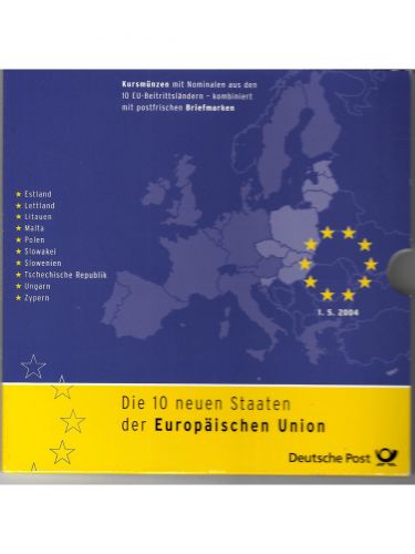 Kursmünzensatz, Die 10 neuen Staaten der Europäischen Union, 1.5.2004, Folder