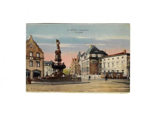 9. - Düren. - Gymnasium, La Lycée, Karte Jahr 1925, beschrieben