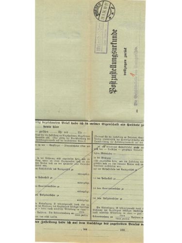 Landpoststempel Utlandshörn über Norden auf PZU vom 28.5.34