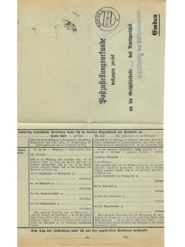 Landpoststempel Westeraccum über Norden auf PZU vom 23.3.38