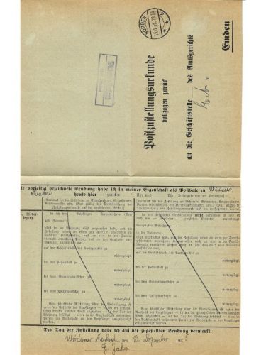 Landpoststempel Wirdumer-Neuland über Norden auf PZU vom 13.12.35