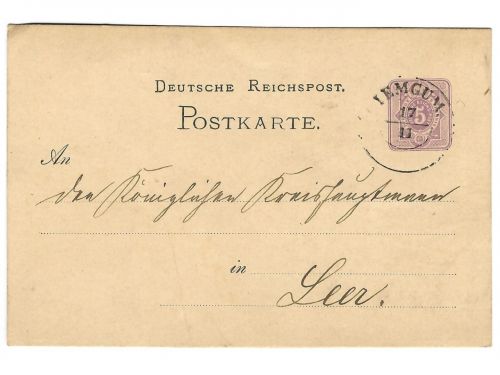 Landpoststempel Jemgum auf Ganzsache vom 17.11.1876
