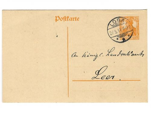 Poststempel Loga auf Ganzsache vom 27.5.1917
