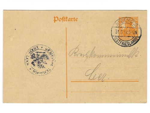 Poststempel Neermoor auf Ganzsache vom 31.5.1917