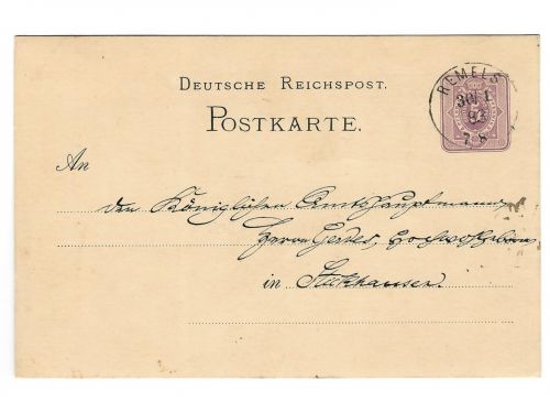 Poststempel Remels auf Ganzsache vom 30.1.1883