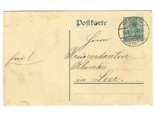 Poststempel Remels auf Ganzsache vom 14.1.1911