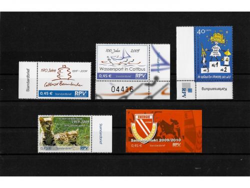 Privatpost RPV Cottbus, verschiedene Motive, 5 Werte, nass/selbstkleb.