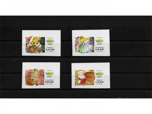 Privatpost Ridas-Post, Weihnachten 2, 4 Werte, selbstkleb.