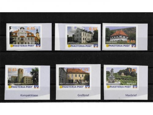Privatpost Paketeria Meißen, VR-Bank, Bauwerke Denkmäler, 6 Wer. selbstkleb. (A)