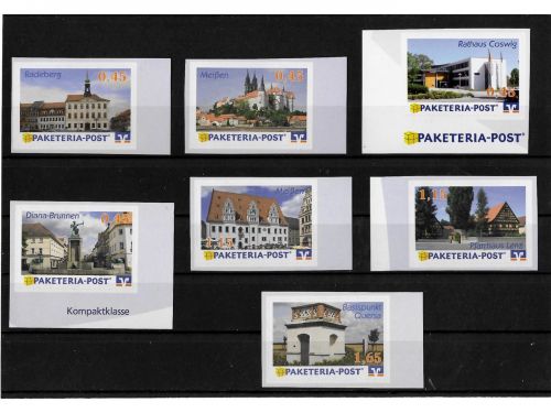 Privatpost Paketeria Meißen, VR-Bank, Bauwerke Denkmäler, 7 Wer. selbstkleb. (D)