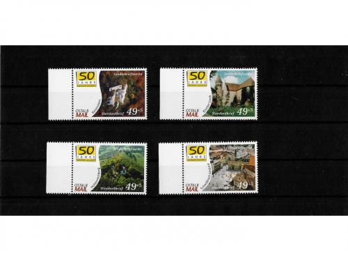 Privatpost Ostalb Mail, 50 Jahre Gmünder Tagespost, 4 Werte, nasskleb.