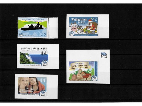 Privatpost Nordkurier, Verschiedene Motive, 5 Werte, nass/selbstkleb. (A)