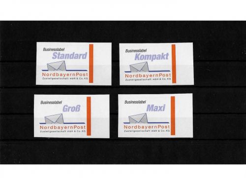 Privatpost NordbayernPost, Businesslabel, 4 Werte, selbstkleb.