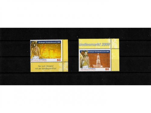 Privatpost NordbayernPost, Christkindlesmarkt, 2 Werte, nasskleb.