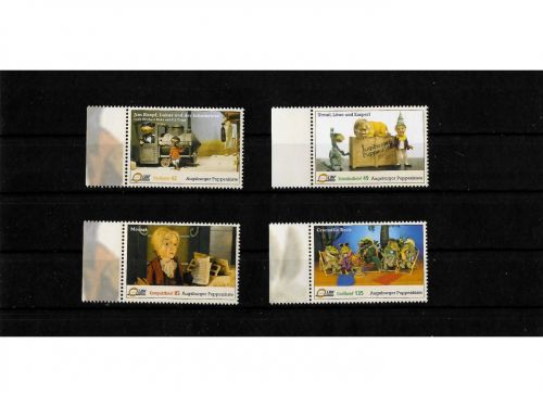 Privatpost LMF-Postservice, Augsburger Puppenkiste, 4 Werte, nasskleb. (A)