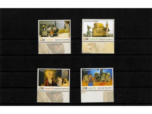 Privatpost LMF-Postservice, Augsburger Puppenkiste, 4 Werte, nasskleb. (B)