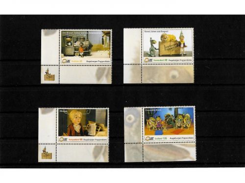 Privatpost LMF-Postservice, Augsburger Puppenkiste, 4 Werte, nasskleb. (D)
