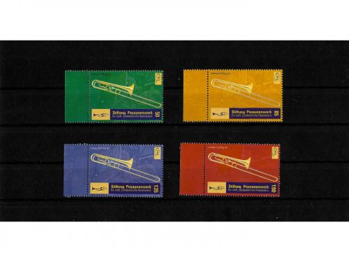 Privatpost IWR Logistik, Posaunen, 4 Werte, nasskleb.