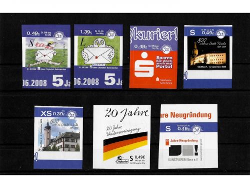 Privatpost Citykurier!, verschiedene Motive, 7 Werte, selbstkleb.