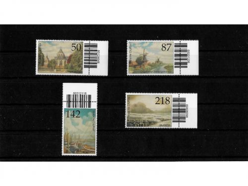 Privatpost deutsche CityPost, Gemälde, 4 Werte, nasskleb.