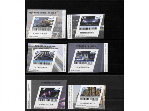 Privatpost CityPost Nordwest, Postlabel, 6 Werte, selbstkleb.