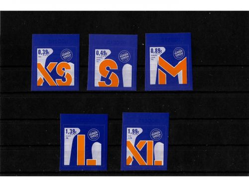 Privatpost Kurier Union, Postlabel, 5 Werte, selbstkleb.