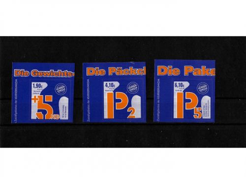 Privatpost Kurier Union, Postlabel, 3 Werte, selbstkleb.