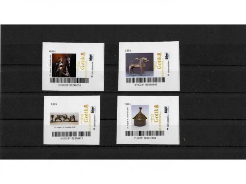 Privatpost biber post, Aufbruch in die Gotik, 4 Werte, selbstkleb.