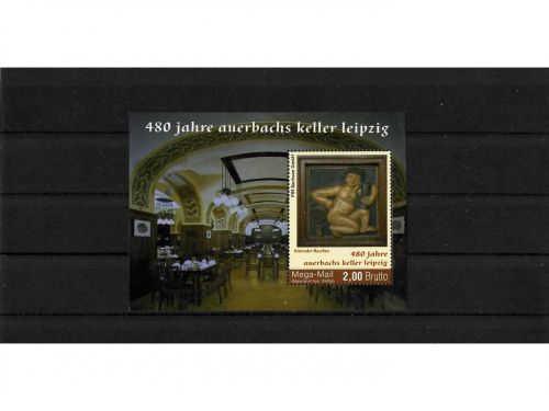 Privatpost PIN Sachsen, auerbachs keller leipzig, Block, nasskleb.