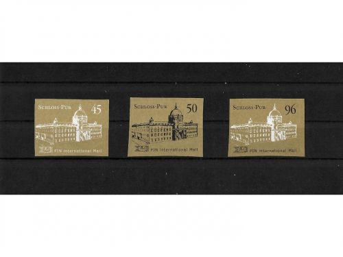 Privatpost PIN AG, Schloss-Pur (Bild rechts), 3 Werte, selbstkleb.
