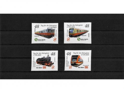 Privatpost PIN-Gruppe, Bahnverkehr Berlin, 4 Werte, selbstkleb.