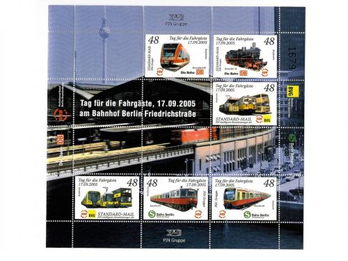 Privatpost PIN Gruppe, Bus und Bahn in Berlin, Block, nasskleb.